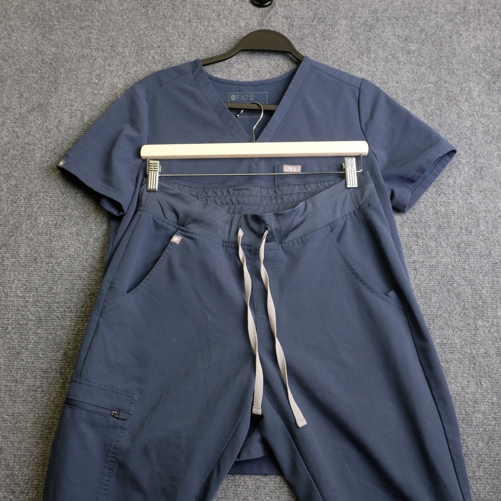 Figs Scrub Set Womens Small Navy Blue Catarina Top Jogger Pants Medical Uniform